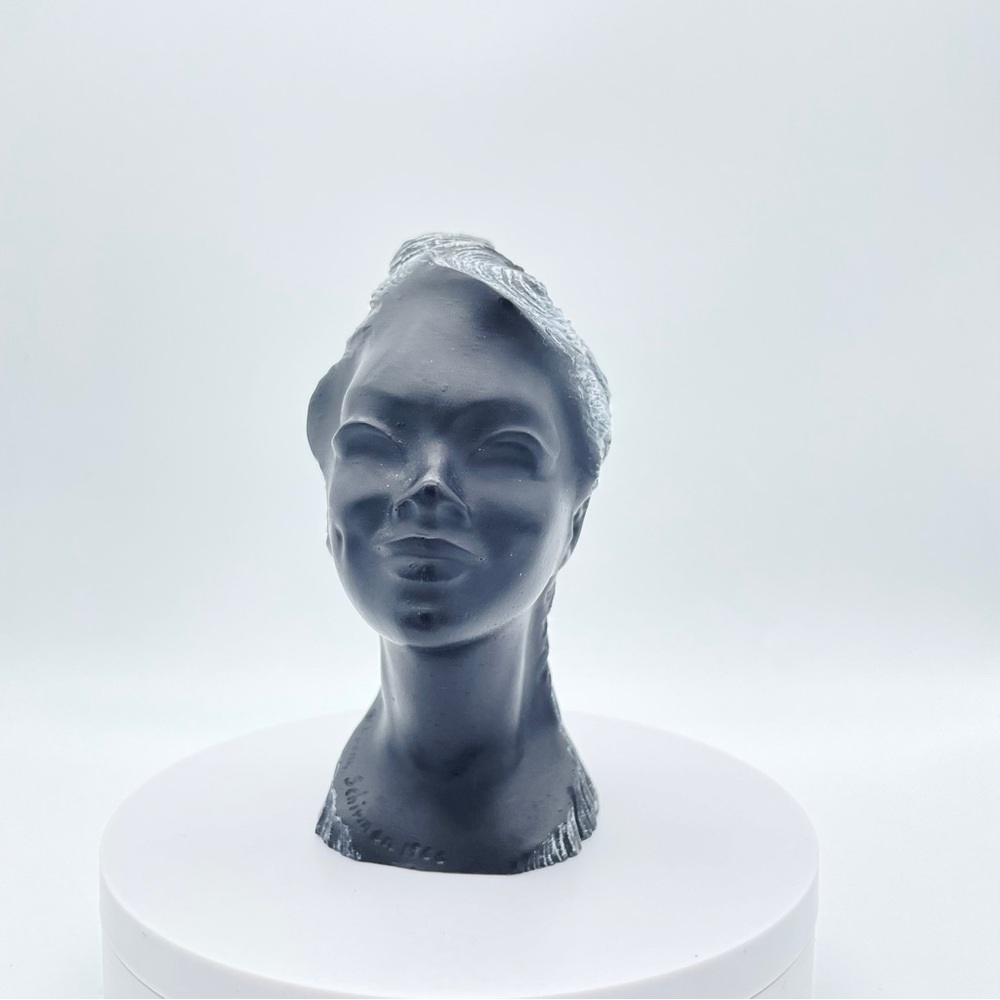 Frank Schirman Hawaiian Black Coral "Koaniani" Bust Sculpture 1966 Midcentury